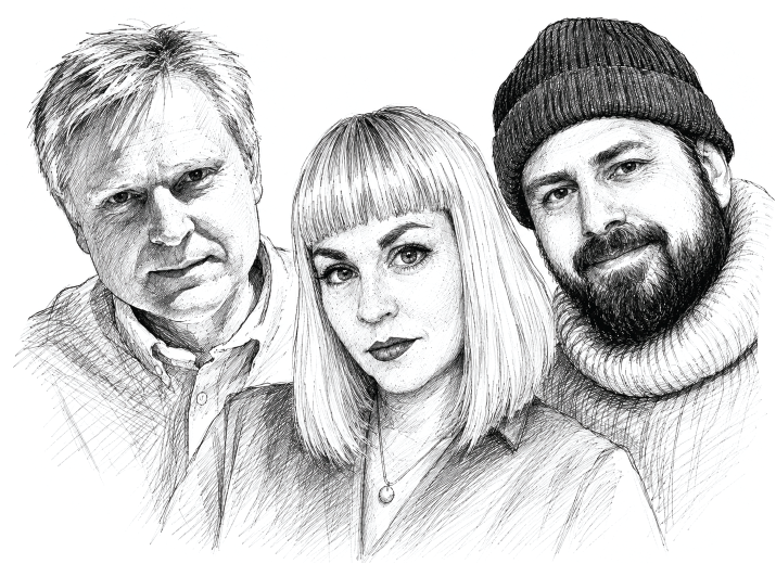 Styrelsen i Kungsörs Vänner - bestående av Tor Berggrund, Monika Holmkvist & Erik Vestholm